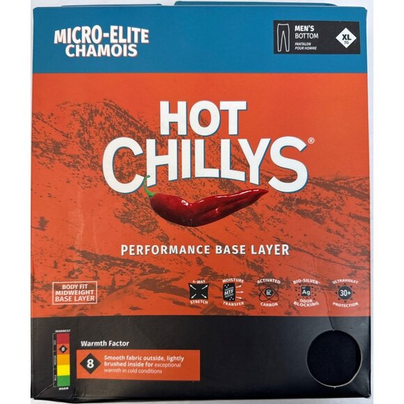 Hot Chillys Men's Micro Elite Chamois Ankle Tight Midweight Base Layer Black XL - Picture 2 of 7